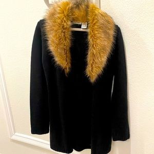 Ladies knee length sweater Faux Fur size L